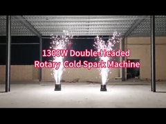 1300W 360 rotatie bewegende dubbele dubbele kop koude Sparkler Spinning Stage koude vonk machine
