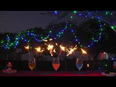 Bruiloft 7'' inch neon glinster, Multi kleur glinster met gouden glinster effect