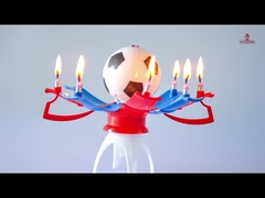 Op maat gemaakte voetbal muziek verjaardag kaarsen paraffine wax materiaal