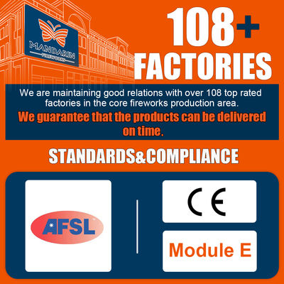 10 Shots Mandarin Customized Fireworks , 0.025CBM Crackling Roman Candles