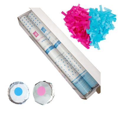 Het geslacht openbaart van de Ventilatorholi van de Partij het Roze Blauwe Kleur Kanon van het Poederconfettien